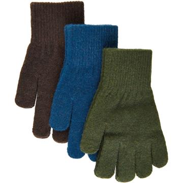 Mikk-Line - Strik handsker m uld  3 pak- Forest Night/Stanger/java pack
